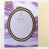 PGニカワリマパープル金ゴールドマーブルアガテグリッターT 三つ折り招待状 (内部最初)