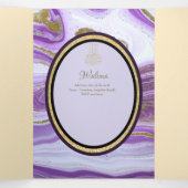 PGニカワリマパープル金ゴールドマーブルアガテグリッターT 三つ折り招待状 (内部中)