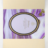 PGニカワリマパープル金ゴールドマーブルアゲートグリッター 三つ折り招待状 (内部中)