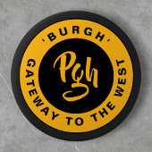 Pgh Yinzer Clasp Custom Black Gold Retro Button 缶バッジ