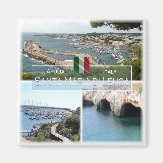 PGL004 SANTA MARIA DI LEUCA, Apulia,冷蔵庫 マグネット (正面)