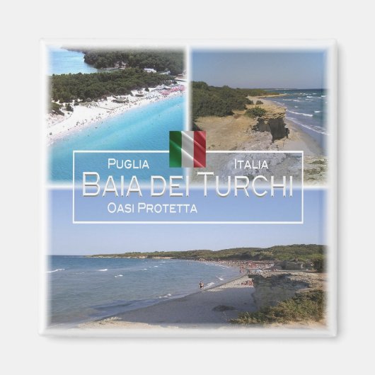 PGL005 BAIA DEI TURCHI, Apulia，イタリア，冷蔵庫 マグネット (正面)
