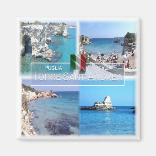 PGL013 TORRE SANT'ANDREA, SALENTO, Apulia冷蔵庫 マグネット (正面)