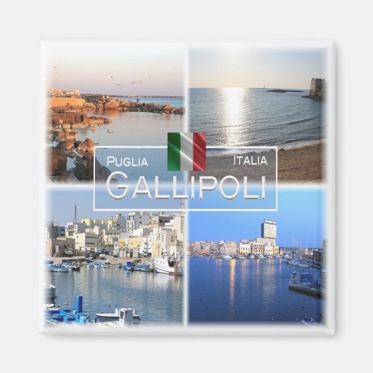 PGL017 GALLIPOLI, SALENTO, Apulia, APULIA冷蔵庫 マグネット (正面)
