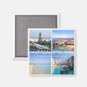 PGL019 MONPOLI - Apulia - Itay -冷蔵庫 マグネット (正面/裏面)