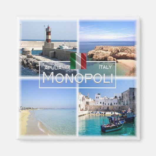 PGL020 MONPOLI - Apulia – イタリア – 冷蔵庫 マグネット (正面)