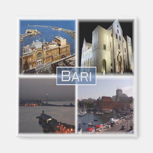 PGL023 BARI, Apulia，イタリア，ヨーロッパ，冷蔵庫 マグネット (正面)