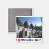 PGL024 ALBEROBELLO, TRULLI, Apulia,冷蔵庫 マグネット (正面/裏面)