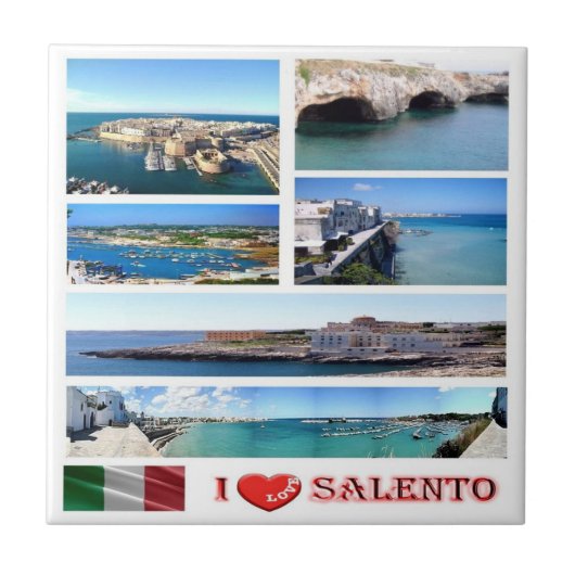 PGL025 SALENTO I Love, Apulia，イタリア， タイル (正面)