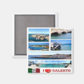 PGL025 SALENTO I Love, Apulia,イタリア,冷蔵庫 マグネット (正面/裏面)