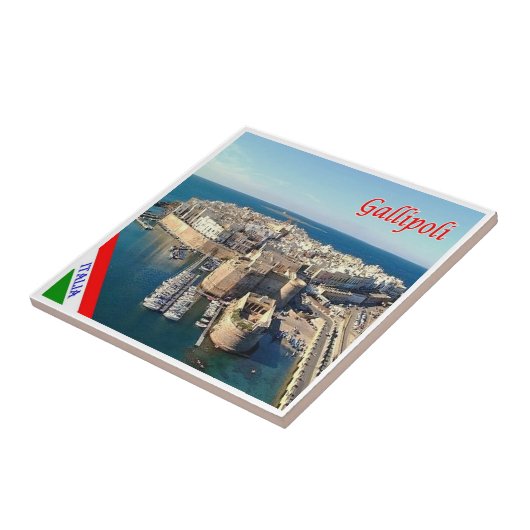 PGL032 GALLIPOLI, SALENTO,旧市街, タイル (側面)