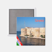 PGL041 TARANTO, Castle Aragonese Apulia,冷蔵庫 マグネット (正面/裏面)