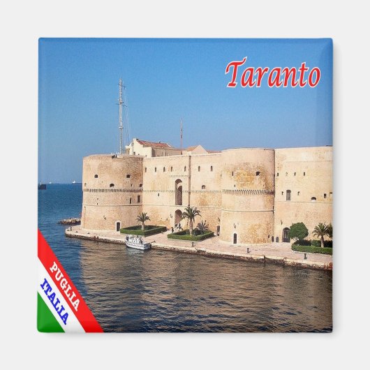 PGL041 TARANTO, Castle Aragonese Apulia,冷蔵庫 マグネット (正面)