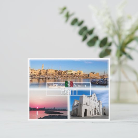 PGL043 BARI, sunset panorama Saint Nicholas, ポストカード (スタンド正面)