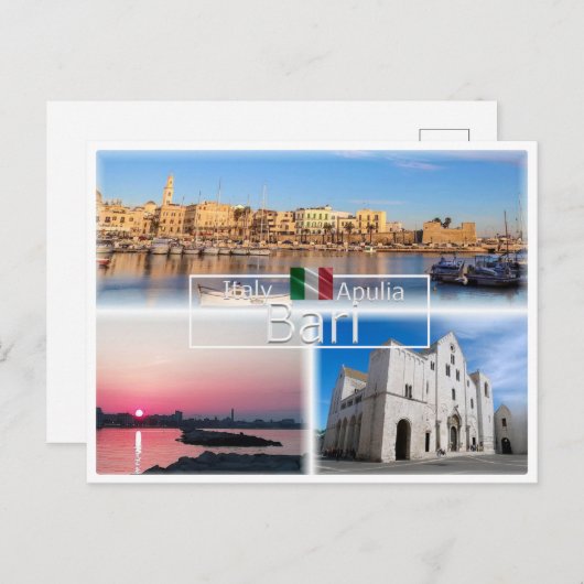 PGL043 BARI, sunset panorama Saint Nicholas, ポストカード (正面/裏面)