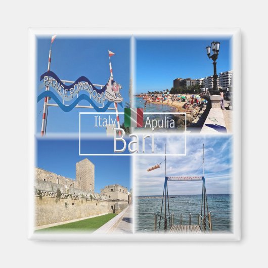 PGL044 BARI,ビーチペインe pomodoro,冷蔵庫 マグネット (正面)