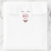 PH&Dのハート結婚ステッカーBurgundy 2 Damask ハートシール (バッグ)