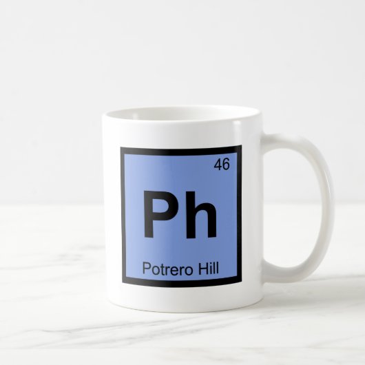 PH - Potreroの丘のサンフランシスコ化学記号 コーヒーマグカップ (右)
