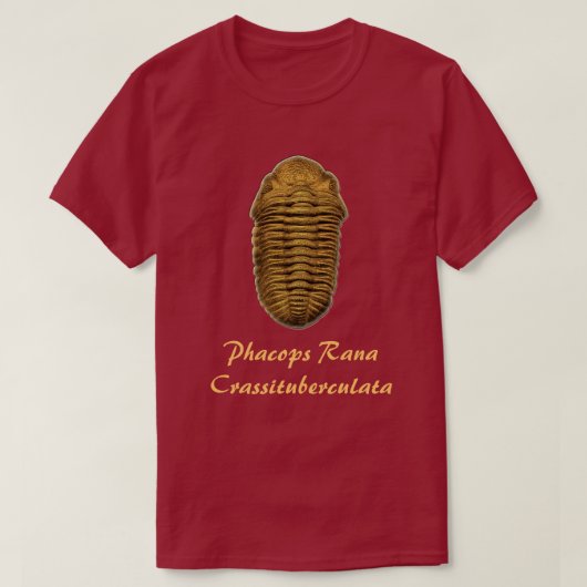 Phacops Rana Crassituberculata Tシャツ (デザイン正面)