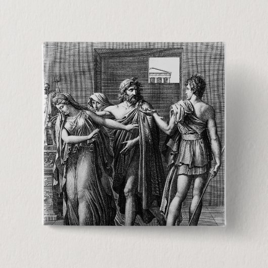 Phaedra、TheseusおよびHippolytus 缶バッジ (正面)