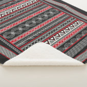 Phaistos Ritual: Minoan Black & Red Sherpa Blanket シェルパブランケット (3/4)