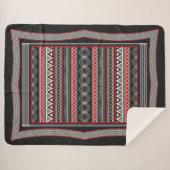 Phaistos Ritual: Minoan Black & Red Sherpa Blanket シェルパブランケット (正面(横))