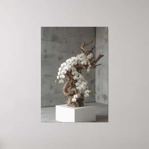 Phalaenopsis White × Driftwood – Ascending Flow キャンバスプリント