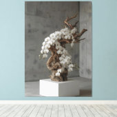 Phalaenopsis White × Driftwood – Ascending Flow キャンバスプリント (インサイチュ (ウッドフロア))