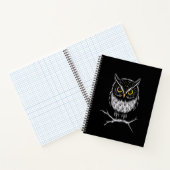 Phantom Owl Minimalist Line Art Notebook ノートブック (内部)