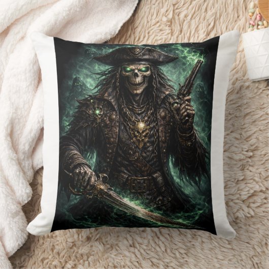 Phantom Pirate Skull – Dark Fantasy Reaper クッション (ブランケット)