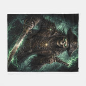 Phantom Pirate Skull – Dark Fantasy Reaper フリースブランケット (正面(横))