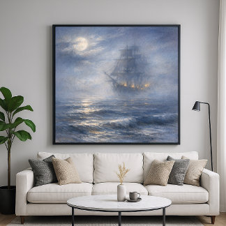 Phantom Ship - Pastel Painting Style Art ポスター