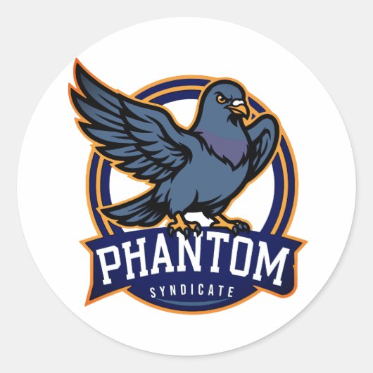 Phantom Syndicate 凶猛な鳩マスコット | ギフト ラウンドシール (正面)