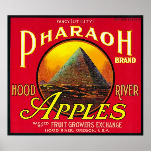 Pharaoh Apple Crate LabelHood川、または ポスター (正面)