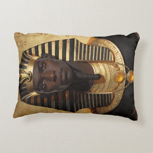 Pharaoh Energy — Ancient African King Modern Art  アクセントクッション (裏面)