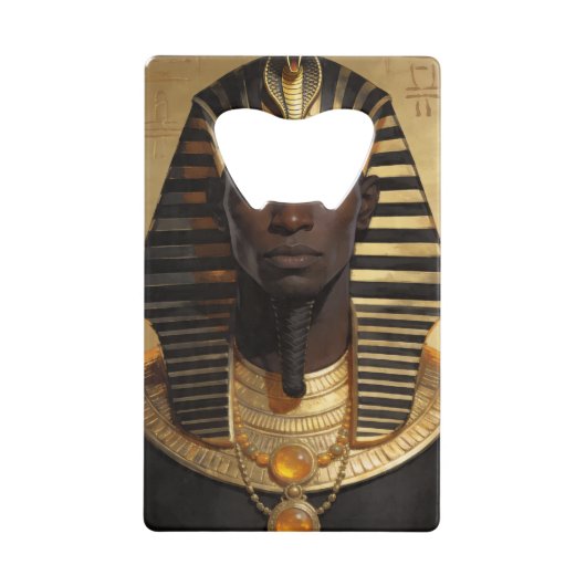 Pharaoh Energy — Ancient African King Modern Art クレジットカード栓抜き (正面)
