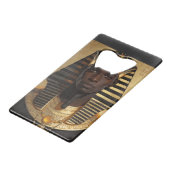 Pharaoh Energy — Ancient African King Modern Art クレジットカード栓抜き (裏面アングル)