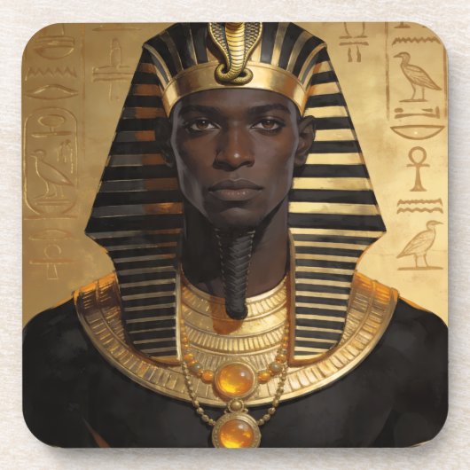 Pharaoh Energy — Ancient African King Modern Art  コースター (正面)