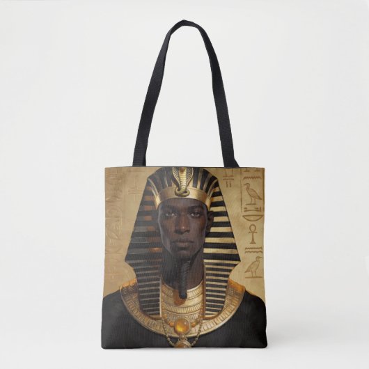 Pharaoh Energy — Ancient African King Modern Art トートバッグ (正面)