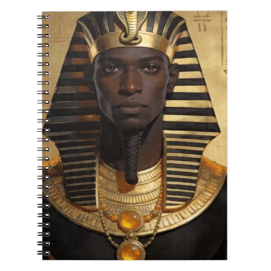 Pharaoh Energy — Ancient African King Modern Art ノートブック (正面)