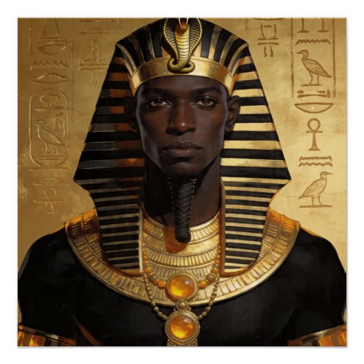 Pharaoh Energy — Ancient African King Modern Art  ポスター (正面)