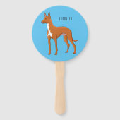 Pharaoh hound dog cartoon illustration ハンドファン (裏面)