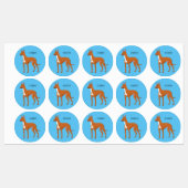 Pharaoh hound dog cartoon illustration ラベル (シート)