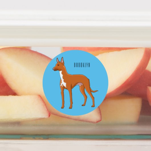 Pharaoh hound dog cartoon illustration ラベル (貼付)