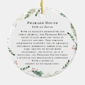 Pharaoh Hound Dog Watercolor Monogram セラミックオーナメント (裏面)