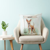 Pharaoh Hound Watercolor Personalized Dog クッション (椅子)