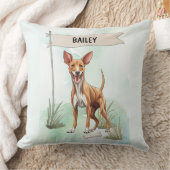 Pharaoh Hound Watercolor Personalized Dog クッション (ブランケット)