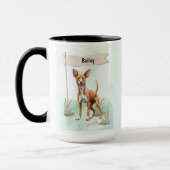 Pharaoh Hound Watercolor Personalized Dog マグカップ (左)