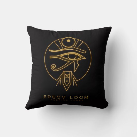 Pharaoh-Inspired Egyptian Logo – Bold Ancient Styl クッション (裏面)