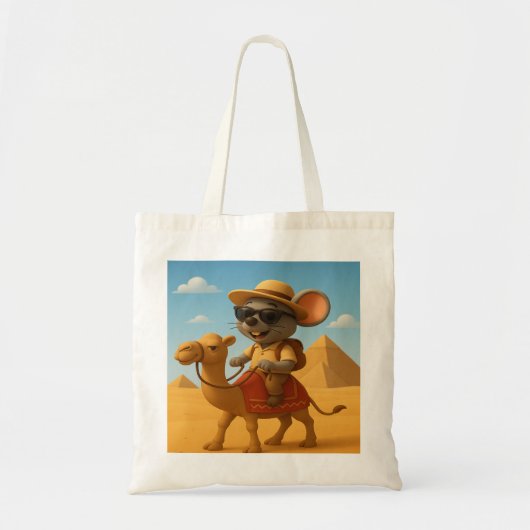 Pharaoh Mouse Tourist on Camel | Egyptian Pyramids トートバッグ (正面)
